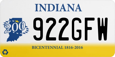 IN license plate 922GFW