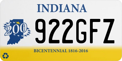 IN license plate 922GFZ