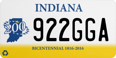 IN license plate 922GGA