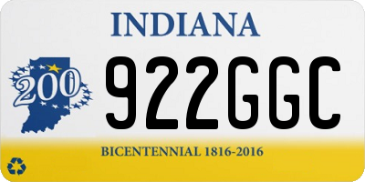 IN license plate 922GGC