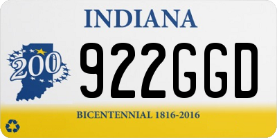 IN license plate 922GGD