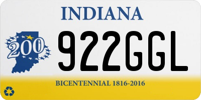 IN license plate 922GGL