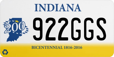 IN license plate 922GGS