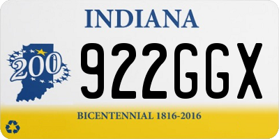 IN license plate 922GGX