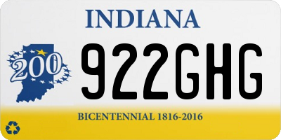 IN license plate 922GHG