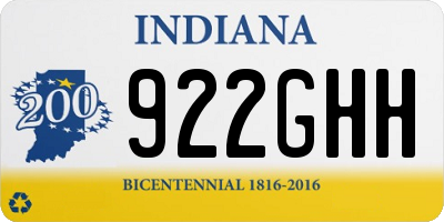 IN license plate 922GHH