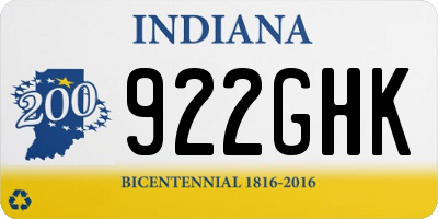 IN license plate 922GHK