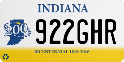 IN license plate 922GHR
