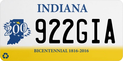 IN license plate 922GIA