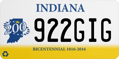 IN license plate 922GIG