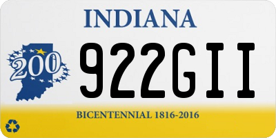 IN license plate 922GII