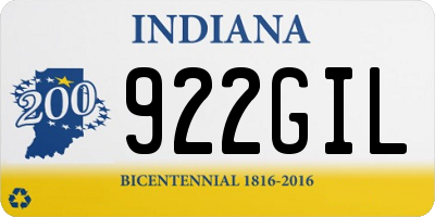 IN license plate 922GIL