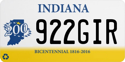 IN license plate 922GIR