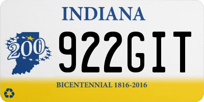 IN license plate 922GIT