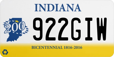 IN license plate 922GIW