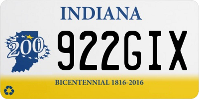 IN license plate 922GIX