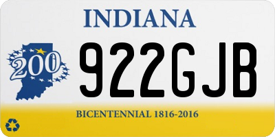 IN license plate 922GJB