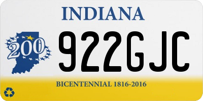 IN license plate 922GJC