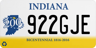IN license plate 922GJE
