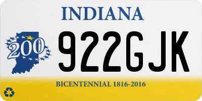 IN license plate 922GJK