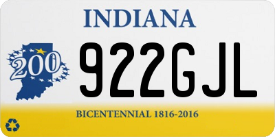 IN license plate 922GJL