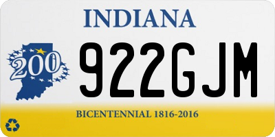 IN license plate 922GJM