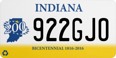 IN license plate 922GJO
