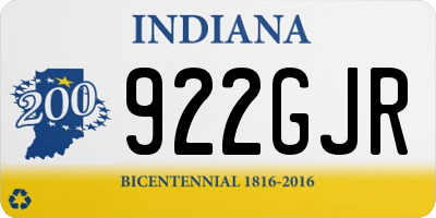 IN license plate 922GJR