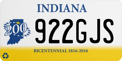 IN license plate 922GJS