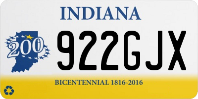 IN license plate 922GJX