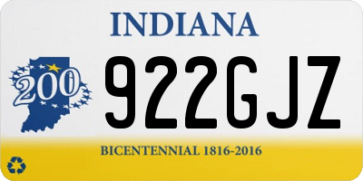 IN license plate 922GJZ