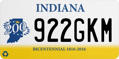 IN license plate 922GKM
