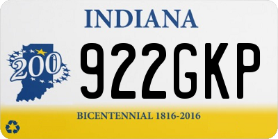 IN license plate 922GKP
