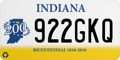 IN license plate 922GKQ