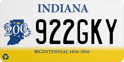 IN license plate 922GKY