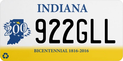 IN license plate 922GLL