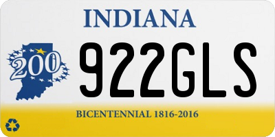 IN license plate 922GLS
