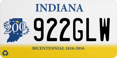 IN license plate 922GLW
