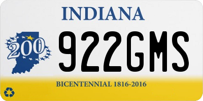IN license plate 922GMS