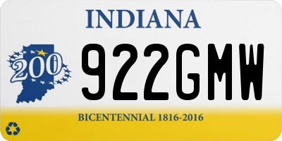 IN license plate 922GMW