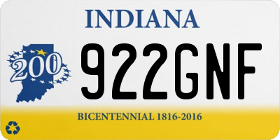 IN license plate 922GNF