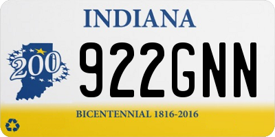 IN license plate 922GNN