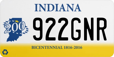 IN license plate 922GNR
