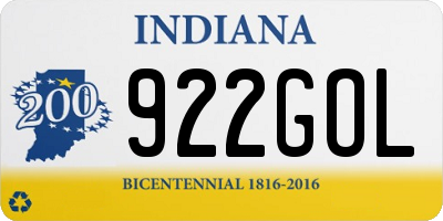 IN license plate 922GOL