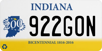 IN license plate 922GON