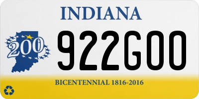 IN license plate 922GOO