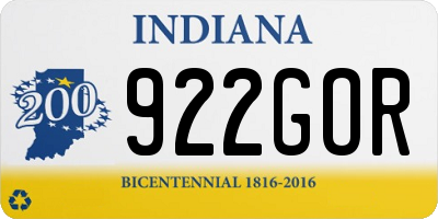 IN license plate 922GOR