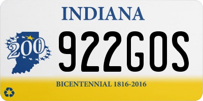 IN license plate 922GOS
