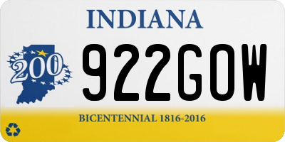 IN license plate 922GOW