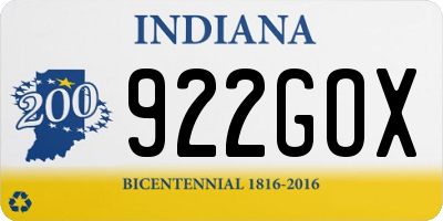 IN license plate 922GOX